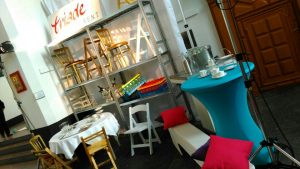 de stand van Triade Party Rent op de bruidsbeurs in Utrecht trouwbeleving, bruidsbeurs, nicolaikerk, ja ik wil, Triade Party Rent